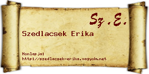 Szedlacsek Erika névjegykártya